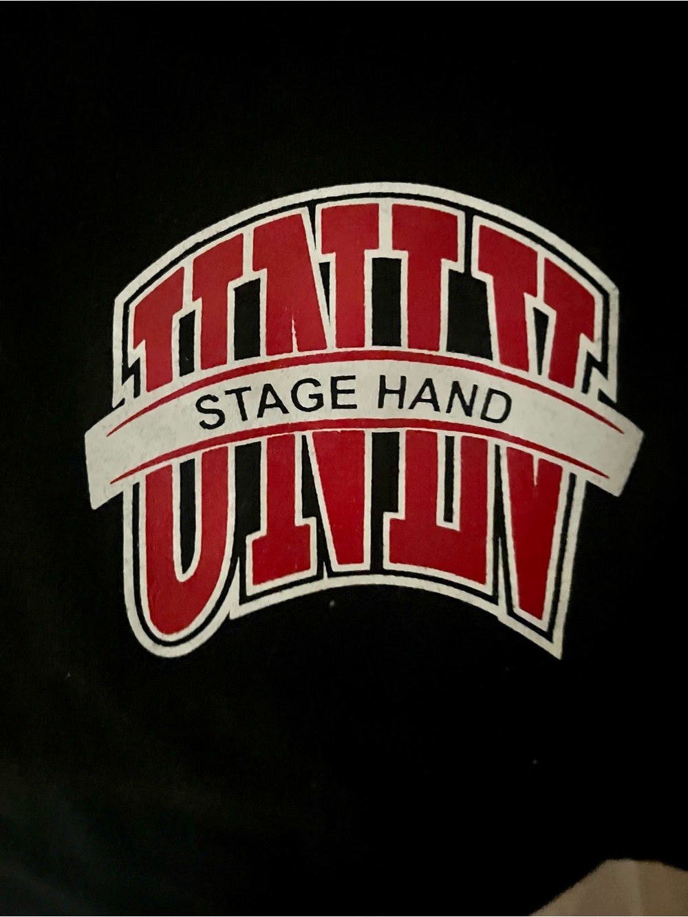 UNLV Black Tee with Red and White 'Stage Hand' Graphic
